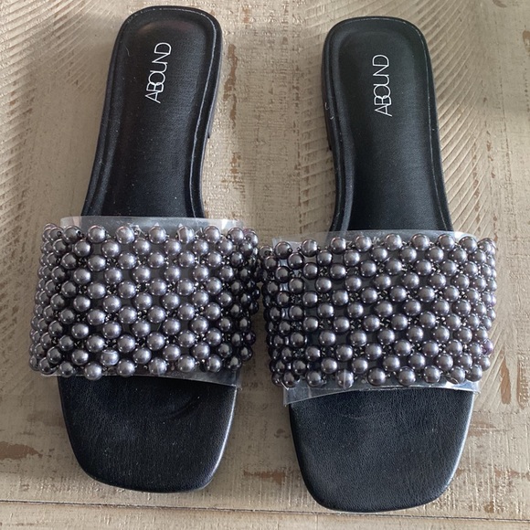 Abound Black flat sandals with steel gray balls - Picture 2 of 4